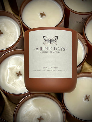 Spiced Cider Apple luxury soy candle with woodwick for fall