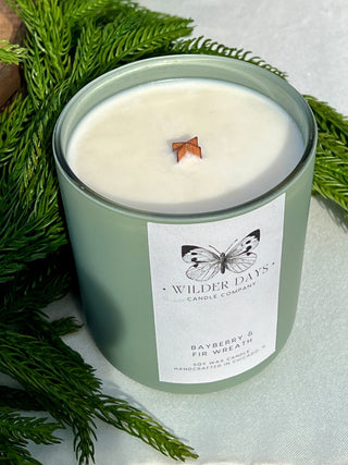 Bayberry & Fir Wreath - Soy Candle - Wilder Days Candle Company