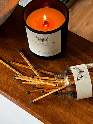 Premium Safety Matches, Decorative Matches in Glass Jar - Wilder Days Candle Company