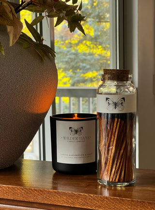 Premium Safety Matches, Decorative Matches in Glass Jar - Wilder Days Candle Company